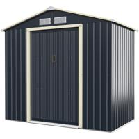 Buiten Metalen Schuur Tuinschuur Stalen Schuur 213 x 127 x 195 cm Grijs