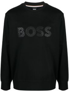 BOSS sweat en coton à patch logo - Noir