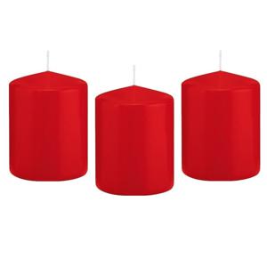 Cilinderkaars/stompkaars - 10x - rood - 6 x 8 cm - 29 branduren