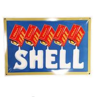 Shell Oil Cans Emaille Bord - 52 x 35cm