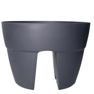 EDA Toscane Bloempot - kunststof - antraciet - D30 x H21 cm - binnen- en buitenshuis
