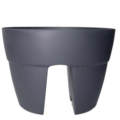 EDA Toscane Bloempot - kunststof - antraciet - D30 x H21 cm - binnen- en buitenshuis