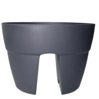 EDA Toscane Bloempot - kunststof - antraciet - D30 x H21 cm - binnen- en buitenshuis EDA Toscane Bloempot - kunststof - antraciet - D30 x H21 cm - binnen- en buitenshuis