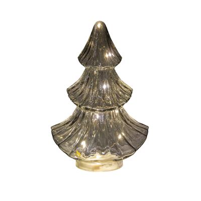 Boompje glas LED 15,5x9,5 cm grijs - Annas collection