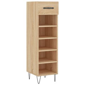 The Living Store Schoenenkast Sonoma Eiken - 30 x 35 x 105 cm - Duurzaam bewerkt hout