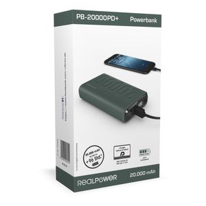 RealPower 333646 powerbank 20000 mAh Groen