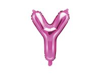 Folieballon Letter &apos;Y&apos; Donker Roze - 35cm - thumbnail