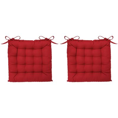 Atmosphera Stoelkussen - 8x - rood - katoen - 38 x 6 cm - zitkussen