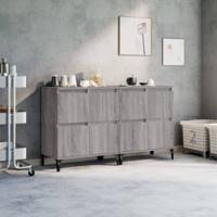 Dressoirs 2 st 60x35x70 cm bewerkt hout grijs sonoma eikenkleur