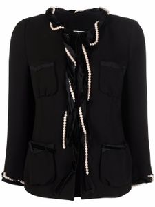 Moschino Pre-Owned veste boutonnée à détails de perles (années 1990) - Noir