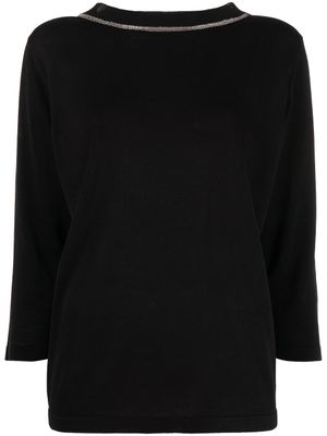 Fabiana Filippi pull à détail métallisé - Noir