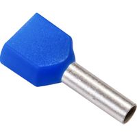 Twineindaderhulzen geisoleerd 2x 2.5 mm 19.0/9.0 mm blauw 100 stuks
