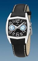 Festina horlogeband F16263-6-F16263-7 Leder Zwart + wit stiksel