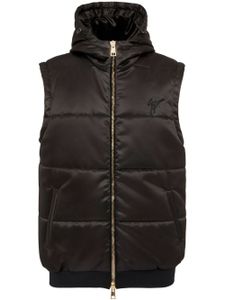 Giuseppe Zanotti gilet matelassé à logo brodé - Noir