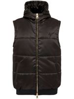 Giuseppe Zanotti gilet matelassé à logo brodé - Noir