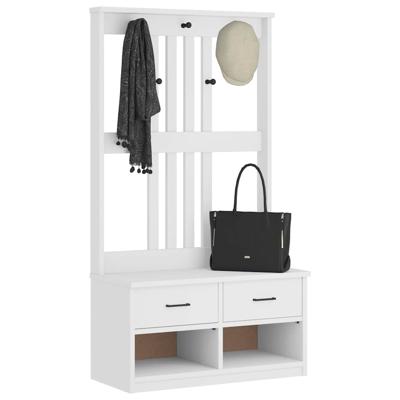 Halboom SANDENS wit 87x40x159,5 cm massief grenenhout
