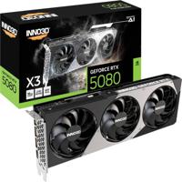 Inno 3D Nvidia RTX 5080 Videokaart X3 16GB G 16 GB GDDR7-RAM PCIe x16 HDMI 2.1, DisplayPort 2.1 NVIDIA G-Sync , Overclocked