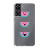 Smiley watermeloen: Samsung Galaxy S21 FE Transparant Hoesje