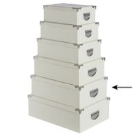 5Five Opbergdoos/box - ivoor wit - L44 x B31 x H15 cm - Stevig karton - Crocobox 5Five Opbergdoos/box - ivoor wit - L44 x B31 x H15 cm - Stevig karton - Crocobox