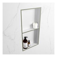 Wandnis Solid Surface Easy | In- en opbouw | 30x60x8 cm | 2 vakken | Army/Talc