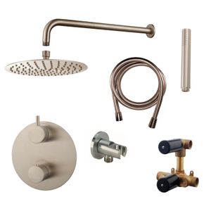 Wiesbaden Inbouw Regendouche Set Caral Rond Muuruitloop RVS PVD Coating