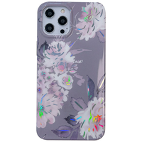 Samsung Galaxy A53 hoesje - Backcover - Softcase - Bloemenprint - Bloemen - TPU - Zilver/Roze - thumbnail