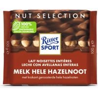 Ritter Sport Melk Hele Hazelnoot 100 g bij Jumbo