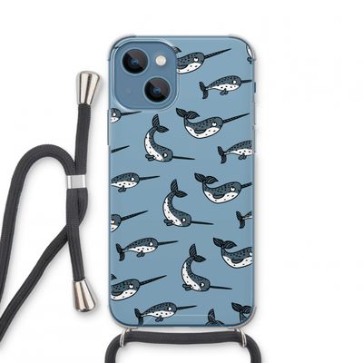 Narwhal: iPhone 13 mini Transparant Hoesje met koord