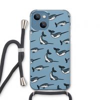 Narwhal: iPhone 13 mini Transparant Hoesje met koord