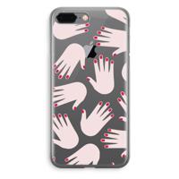 Hands pink: iPhone 8 Plus Transparant Hoesje - thumbnail