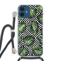 Geometrische jungle: iPhone 12 Transparant Hoesje met koord Geometrische jungle: iPhone 12 Transparant Hoesje met koord