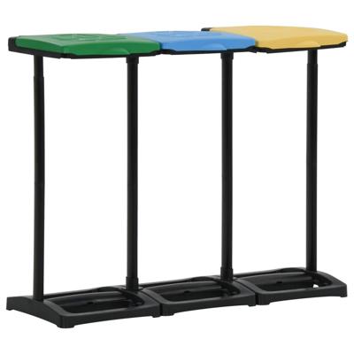 VidaXL 340989 afvalzakstandaards met deksel 240-330 l pp meerkleurig
