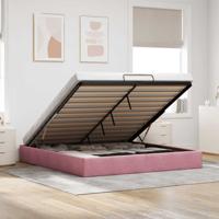 Ottoman bedframe zonder matras 180x200 cm fluweel roze