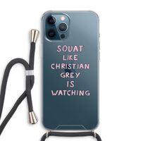 Christian Grey: iPhone 12 Pro Max Transparant Hoesje met koord
