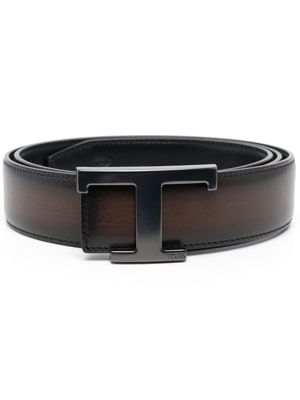 Tod's ceinture à boucle logo T - Marron