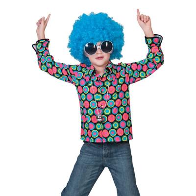 Verkleed Overhemd voor Kinderen - Jaren 70 Disco - bollen print - polyester Verkleed Overhemd voor Kinderen - Jaren 70 Disco - bollen print - polyester