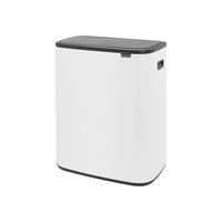 Brabantia Bo Touch Bin 60 l Rechthoekig Kunststof Zwart, Wit - thumbnail