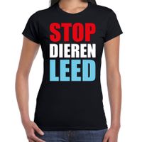 Stop dieren leed protest / betoging shirt zwart voor dames 2XL  -