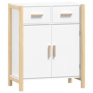 The Living Store Dressoir Wit - 62 x 38 x 75 cm - Duurzaam bewerkt hout - Stabiele houten poten