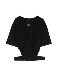 Elisabetta Franchi La Mia Bambina t-shirt à plaque logo - Noir