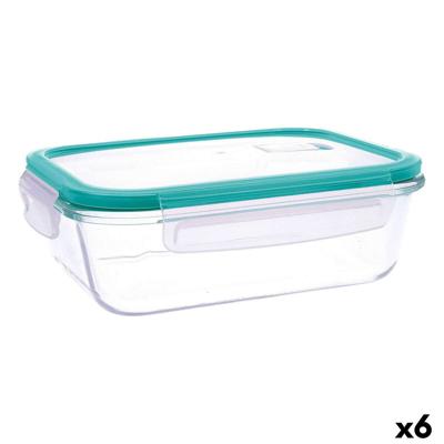 Hermetische Lunchtrommel Quid Ciclon Turkoois Glas 1,04 L (6 Stuks)