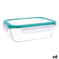 Hermetische Lunchtrommel Quid Ciclon Turkoois Glas 1,04 L (6 Stuks)