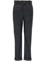 Brunello Cucinelli pantalon en cuir à taille haute - Noir Brunello Cucinelli pantalon en cuir à taille haute - Noir