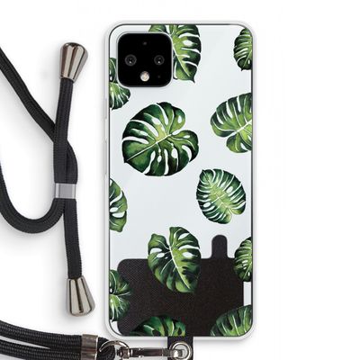 Tropische bladeren: Pixel 4 Transparant Hoesje met koord