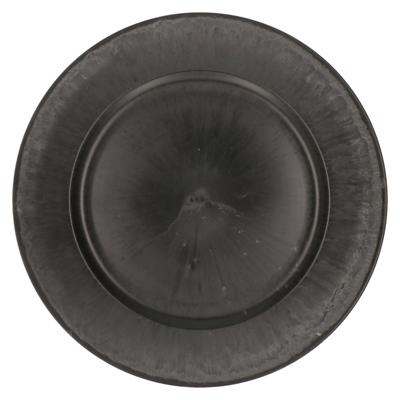 Kaarsenbord/onderbord - zwart - D33 cm - kunststof - rond