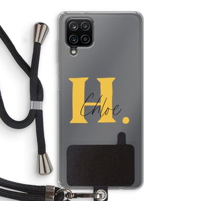 Amber Script: Samsung Galaxy A12 Transparant Hoesje met koord