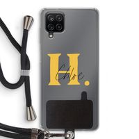Amber Script: Samsung Galaxy A12 Transparant Hoesje met koord