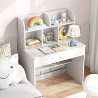 Kinderbureau met Lade & Opbergvak Houten Schoolbureau Kindertafel Wit