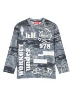 Diesel Kids t-shirt à effet usé - Gris