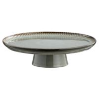 Leen Bakker - Taartplateau Camille - - Ø31 Cm - Stoneware - Groen - B8 Cm
